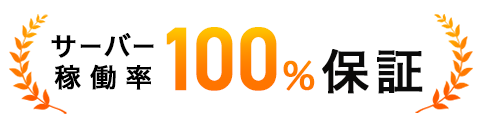 サーバー稼働率100%保証