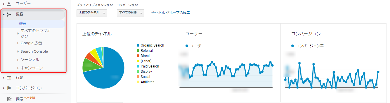 GAの利用方法：集客レポート
