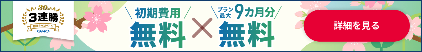 初期費用無料＆プラン最大9カ月分無料キャンペーン 2026年4月30日（木） 17:00まで